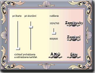 panel nastaven� hry